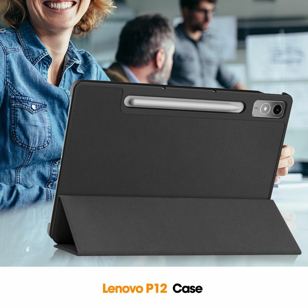 【数量限定】For Lenovo Tab P12 ケース タブレット 三つ折りス スマホ/家電/カメラのPC/タブレット(タブレット)の商品写真