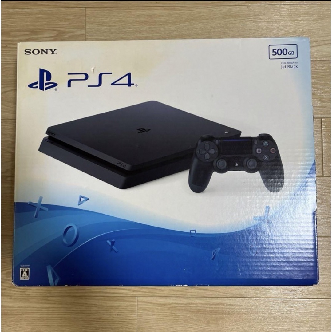 PlayStation4(プレイステーション4)のPlayStation®4ジェット・ブラック500GBCUH_2000AB01 エンタメ/ホビーのゲームソフト/ゲーム機本体(家庭用ゲームソフト)の商品写真