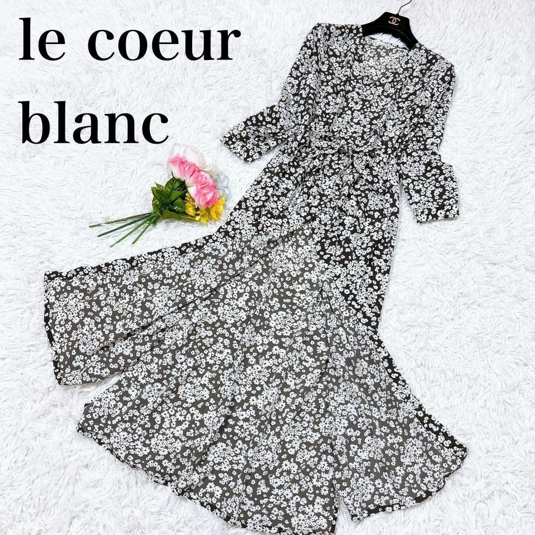 le.coeur blanc(ルクールブラン)の●le.coeur blanc 花柄 ロングシャツワンピース ブラウン 38 レディースのワンピース(その他)の商品写真