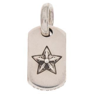 クロムハーツ(Chrome Hearts)のCHROME HEARTS クロムハーツ DOG TAG TNY STAR タイニードッグタグタイニー スター チャーム シルバーネックレストップ 国内ギャランティ付き(ネックレス)