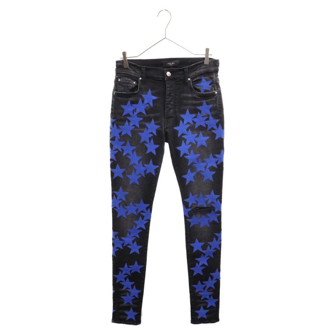 AMIRI(アミリ)のAMIRI アミリ ×CHEMIST STAR JEANS PS22MDS028×ケミスト ブルー スターパッチ デニムパンツ ブラックウォッシュジーンズ ブラック/ブルー メンズのパンツ(デニム/ジーンズ)の商品写真