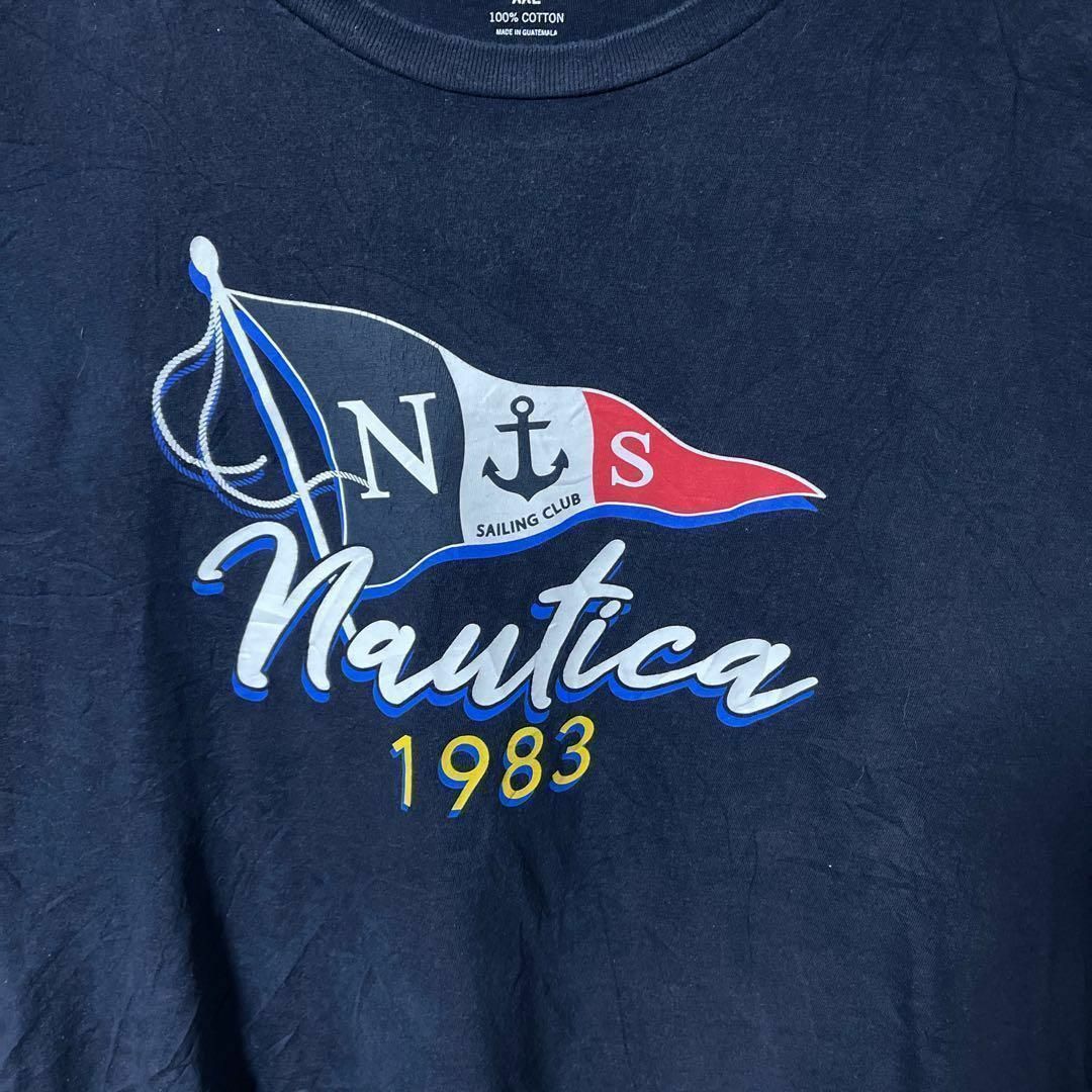 NAUTICA(ノーティカ)のノーティカ ネイビー メンズ 2XL プリント 古着 90s 半袖 Tシャツ メンズのトップス(Tシャツ/カットソー(半袖/袖なし))の商品写真