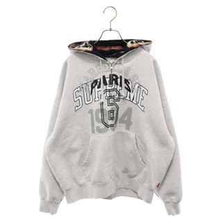 シュプリーム(Supreme)のSUPREME シュプリーム 24SS×MM6 Maison Margiela Zip Up Hooded Sweatshirt エムエム6メゾンマルジェラ ジップアップスウェットフーディーパーカー グレー(パーカー)