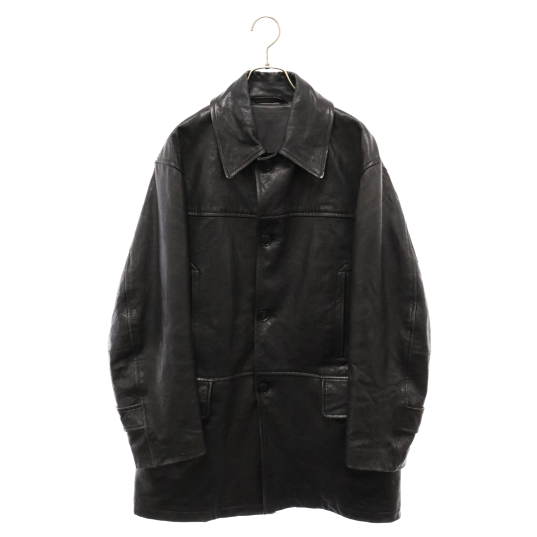 COMOLI(コモリ)のCOMOLI コモリ 22AW LAMB LEATHER COAT ラムレザーカーコート ブラック W03-04009 メンズのジャケット/アウター(フライトジャケット)の商品写真