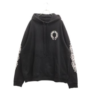 CHROME HEARTS クロムハーツ Horseshoe Pullover Hoodie ホースシュー クロス バックプリント プルオーバーパーカー ブラック