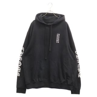 クロムハーツ(Chrome Hearts)のCHROME HEARTS クロムハーツ SWTSHRT PLVR アームロゴプリントプルオーバーパーカー ブラック/ホワイト(パーカー)