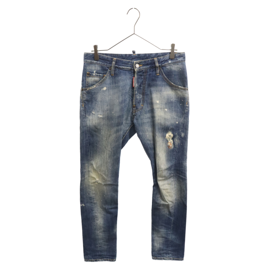 DSQUARED2(ディースクエアード)のDSQUARED2 ディースクエアード CLASSIC KENNY TWIST JEAN クラシック ケニー ツイスト ジーン ペイント加工 ダメージ スキニーデニム S74LA0791 S30309 インディゴ メンズのパンツ(デニム/ジーンズ)の商品写真