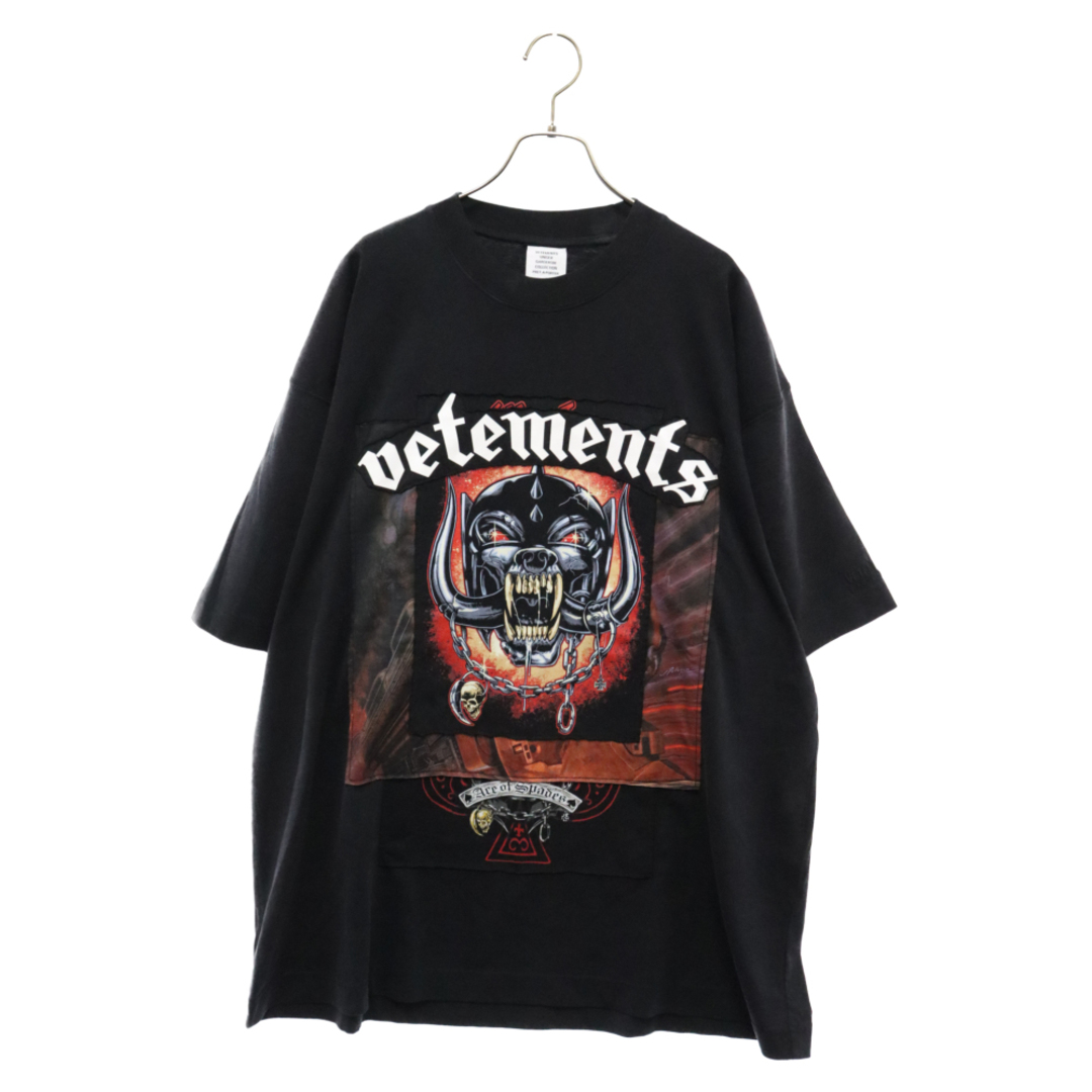 VETEMENTS ヴェトモン 24SS ボンデッドロゴ オーバーサイズ クルーネック半袖Tシャツ UE64TR390B ブラック メンズのトップス(Tシャツ/カットソー(半袖/袖なし))の商品写真