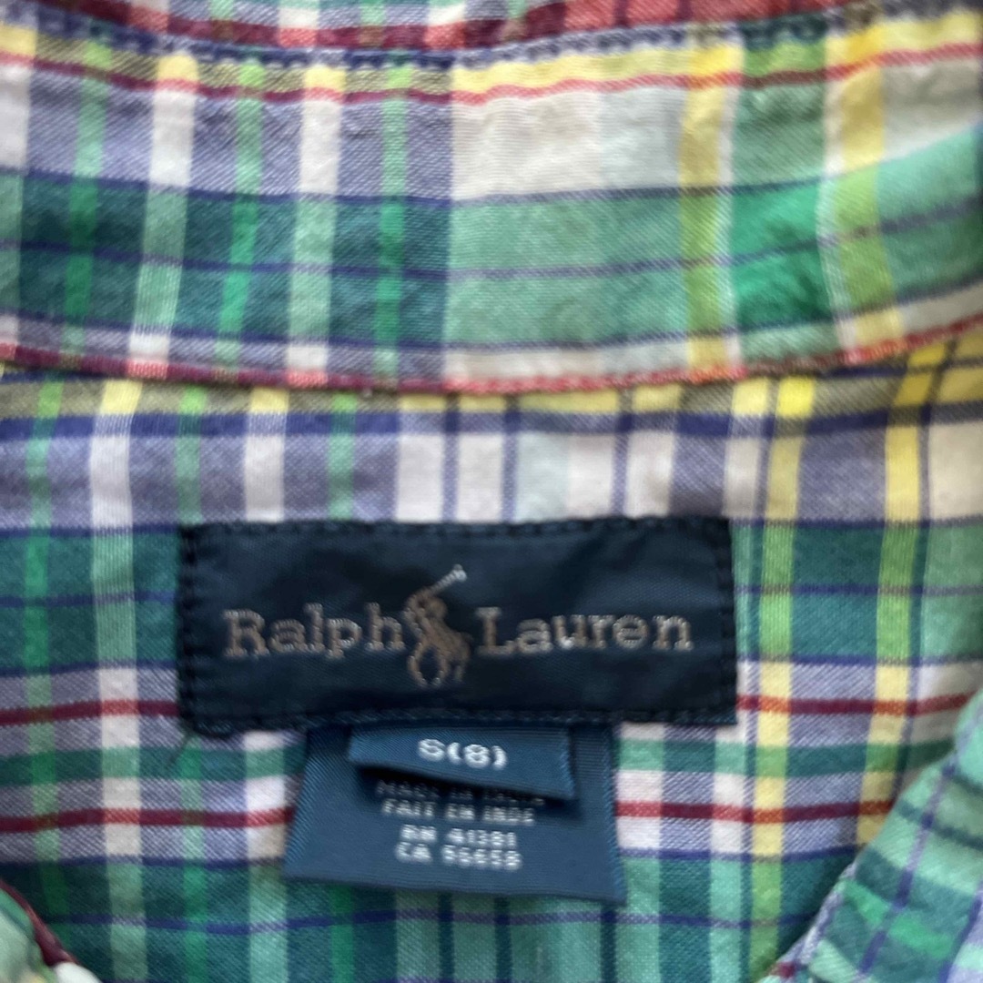 Ralph Lauren(ラルフローレン)のボタンダウンシャツ　S（8）ラルフローレン　半袖 キッズ/ベビー/マタニティのキッズ服男の子用(90cm~)(Tシャツ/カットソー)の商品写真