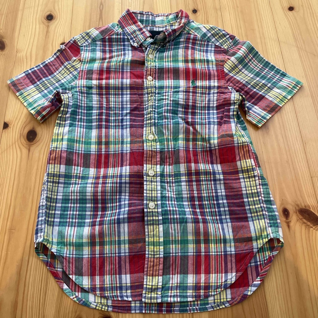 Ralph Lauren(ラルフローレン)のボタンダウンシャツ　S（8）ラルフローレン　半袖 キッズ/ベビー/マタニティのキッズ服男の子用(90cm~)(Tシャツ/カットソー)の商品写真