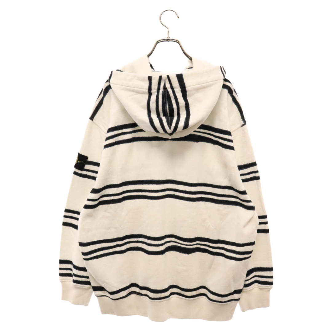 Supreme(シュプリーム)のSUPREME シュプリーム 20AW×STONE ISLAND Warp Stripe Hooded Sweatshirt ストーンアイランド ロゴ刺繍 ストライププルオーバーパーカー フーディー ホワイト/ネイビー メンズのトップス(パーカー)の商品写真