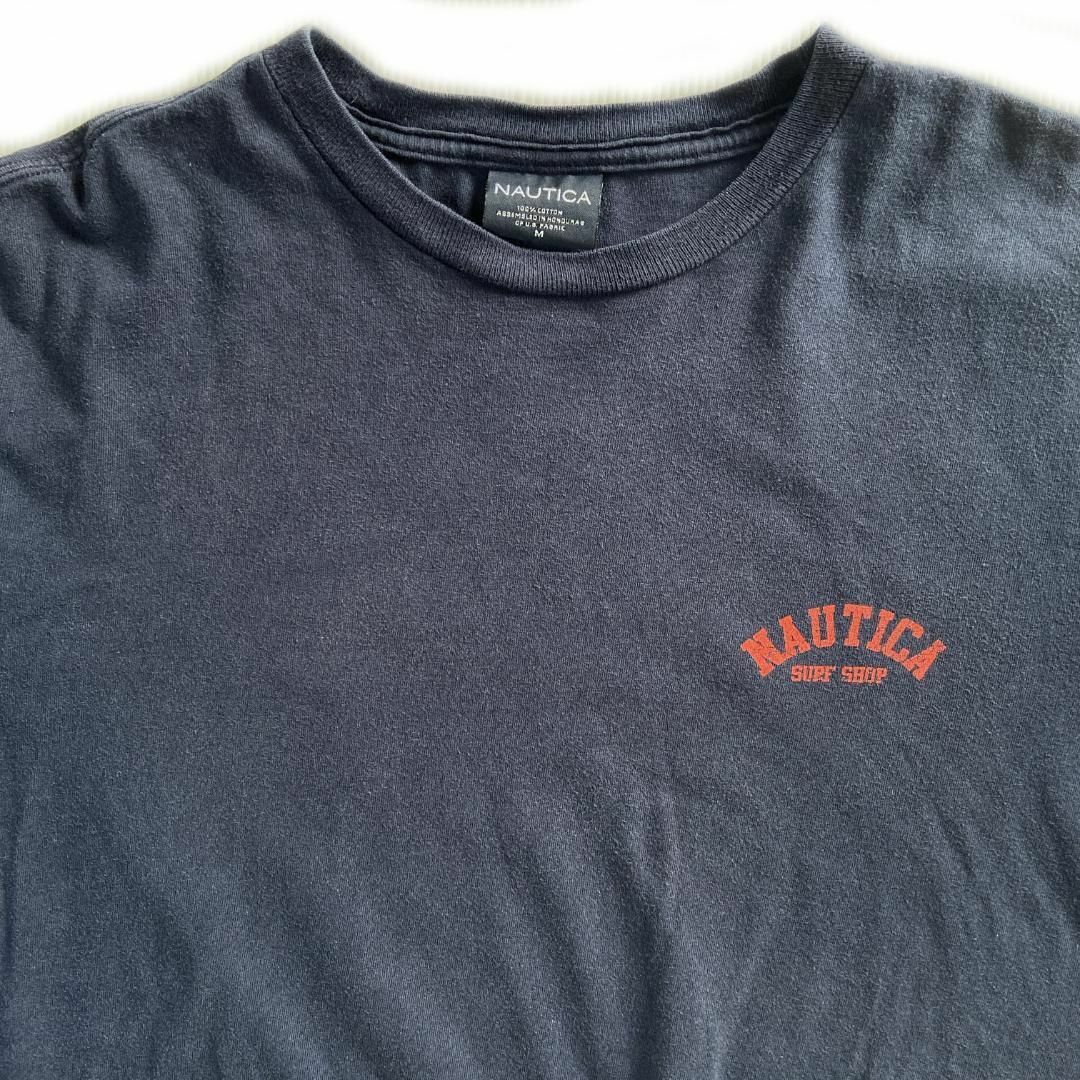 NAUTICA(ノーティカ)のノーティカ NAUTICA Tシャツ ビッグロゴ 古着 ネイビー M (L相当) メンズのトップス(Tシャツ/カットソー(半袖/袖なし))の商品写真