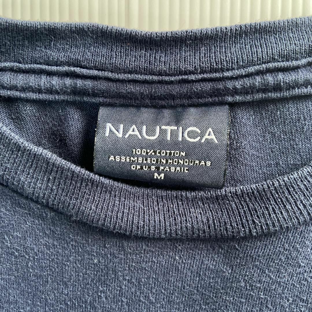 NAUTICA(ノーティカ)のノーティカ NAUTICA Tシャツ ビッグロゴ 古着 ネイビー M (L相当) メンズのトップス(Tシャツ/カットソー(半袖/袖なし))の商品写真