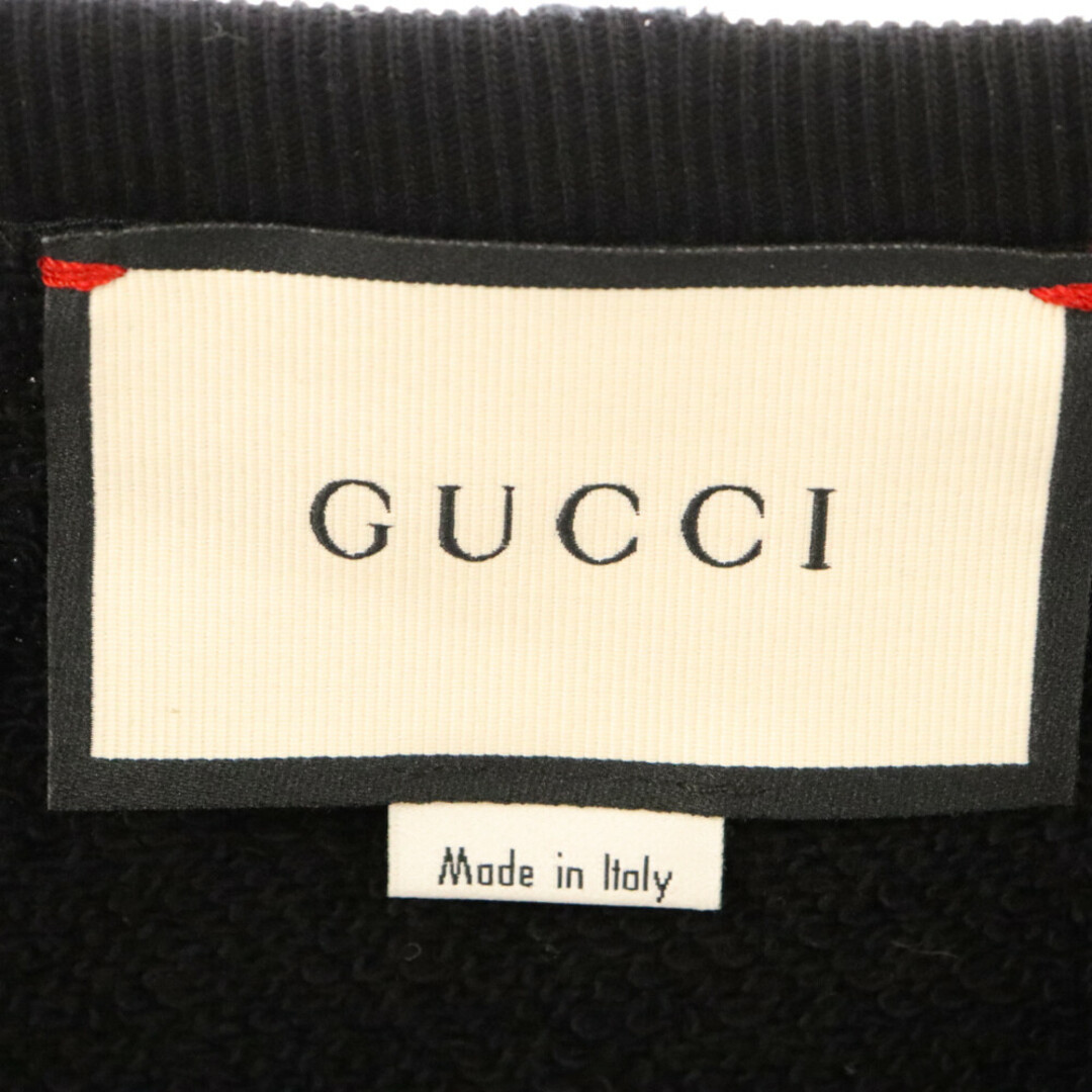 Gucci(グッチ)のGUCCI グッチ 17AW オールドロゴ LOVEDスタッズ フラワー刺繍 クルーネック スウェットトレーナー 475532 X5U88 ブラック メンズのトップス(スウェット)の商品写真