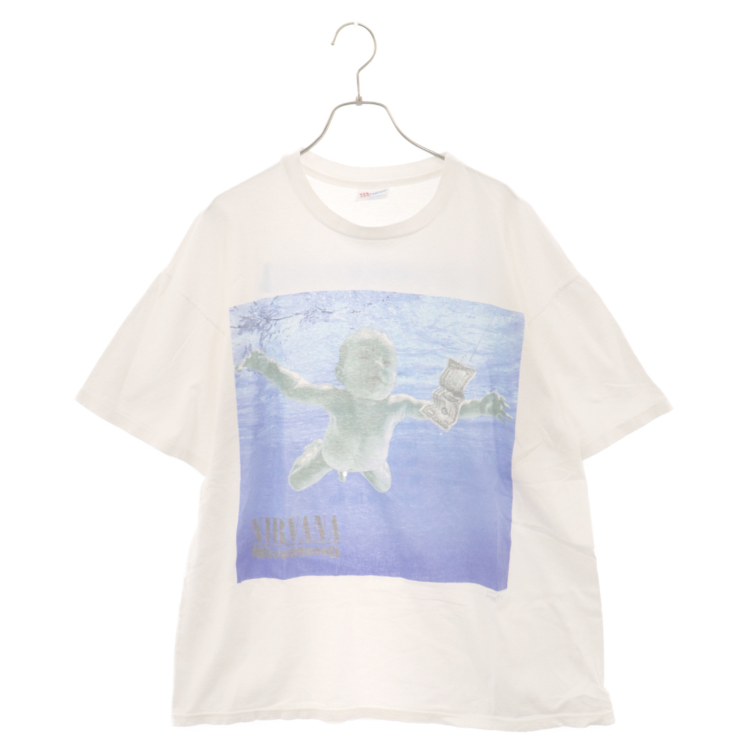 VINTAGE ヴィンテージ 90s NIRVANA NEVERMIND TEE BASCKSTAGE PASS ニルヴァーナ ネバーマインド バックステージパス フォトプリント半袖Tシャツ ホワイト/ブルー メンズのトップス(Tシャツ/カットソー(半袖/袖なし))の商品写真