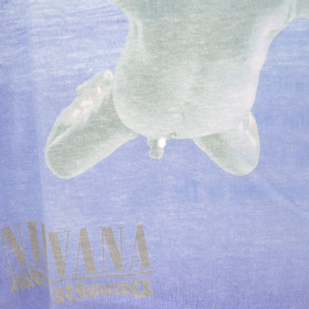 VINTAGE ヴィンテージ 90s NIRVANA NEVERMIND TEE BASCKSTAGE PASS ニルヴァーナ ネバーマインド バックステージパス フォトプリント半袖Tシャツ ホワイト/ブルー メンズのトップス(Tシャツ/カットソー(半袖/袖なし))の商品写真