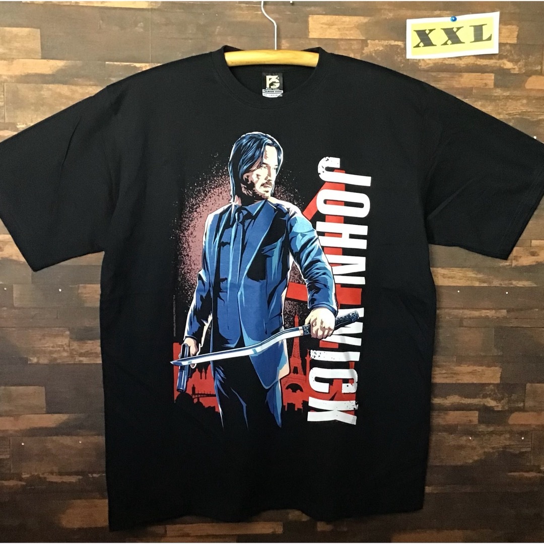 ジョンウィック イラスト Tシャツ XXLサイズ キアヌリーブスの ジョンウィック イラスト Tシャツ XXLサイズ キアヌリーブスの