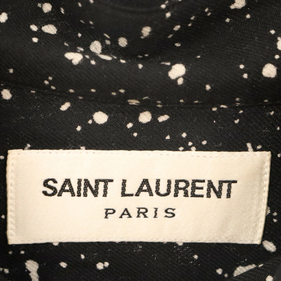 Saint Laurent(サンローラン)のSAINT LAURENT PARIS サンローランパリ 15AW スプラッターレーヨン 総柄長袖シャツ 376954 Y891J ブラック メンズのトップス(シャツ)の商品写真