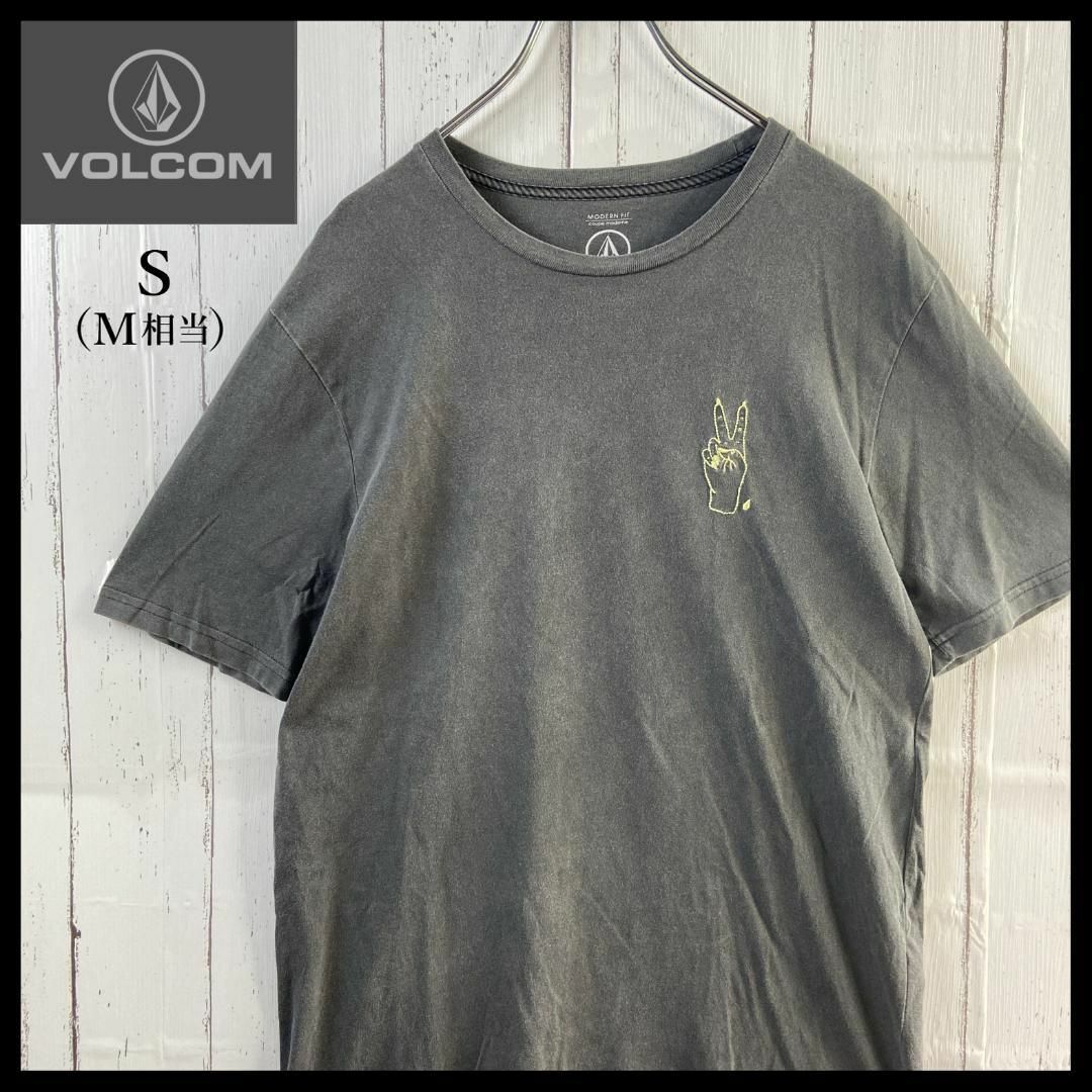 volcom(ボルコム)のボルコム VOLCOM 刺繍ロゴ Ｔシャツ 古着 グレー S (M相当) メンズのトップス(Tシャツ/カットソー(半袖/袖なし))の商品写真