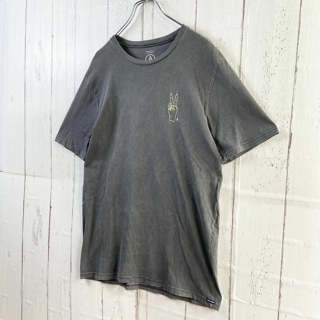 volcom(ボルコム)のボルコム VOLCOM 刺繍ロゴ Ｔシャツ 古着 グレー S (M相当) メンズのトップス(Tシャツ/カットソー(半袖/袖なし))の商品写真