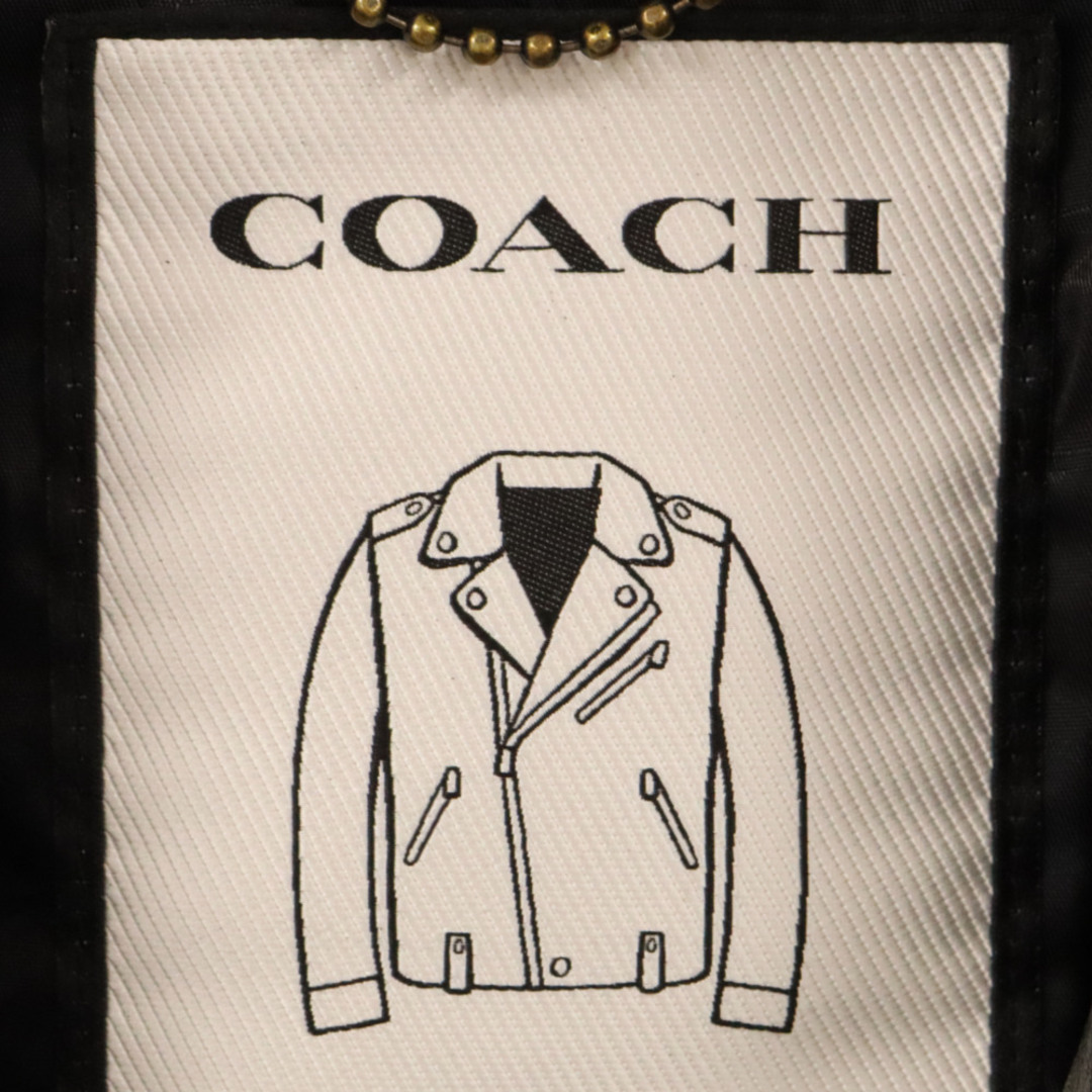 COACH(コーチ)のCOACH コーチ オーバーサイズド レザー バイカー ダブルライダースジャケット ブラック CG797 メンズのジャケット/アウター(フライトジャケット)の商品写真