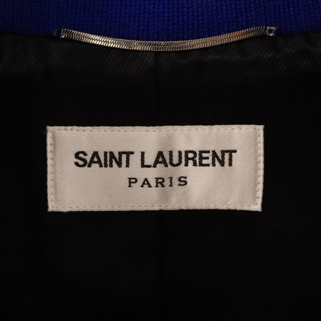 Saint Laurent(サンローラン)のSAINT LAURENT PARIS サンローランパリ テディ レザートリムスタジャンブルゾンジャケット ブルー 354718 Y180W メンズのジャケット/アウター(スタジャン)の商品写真