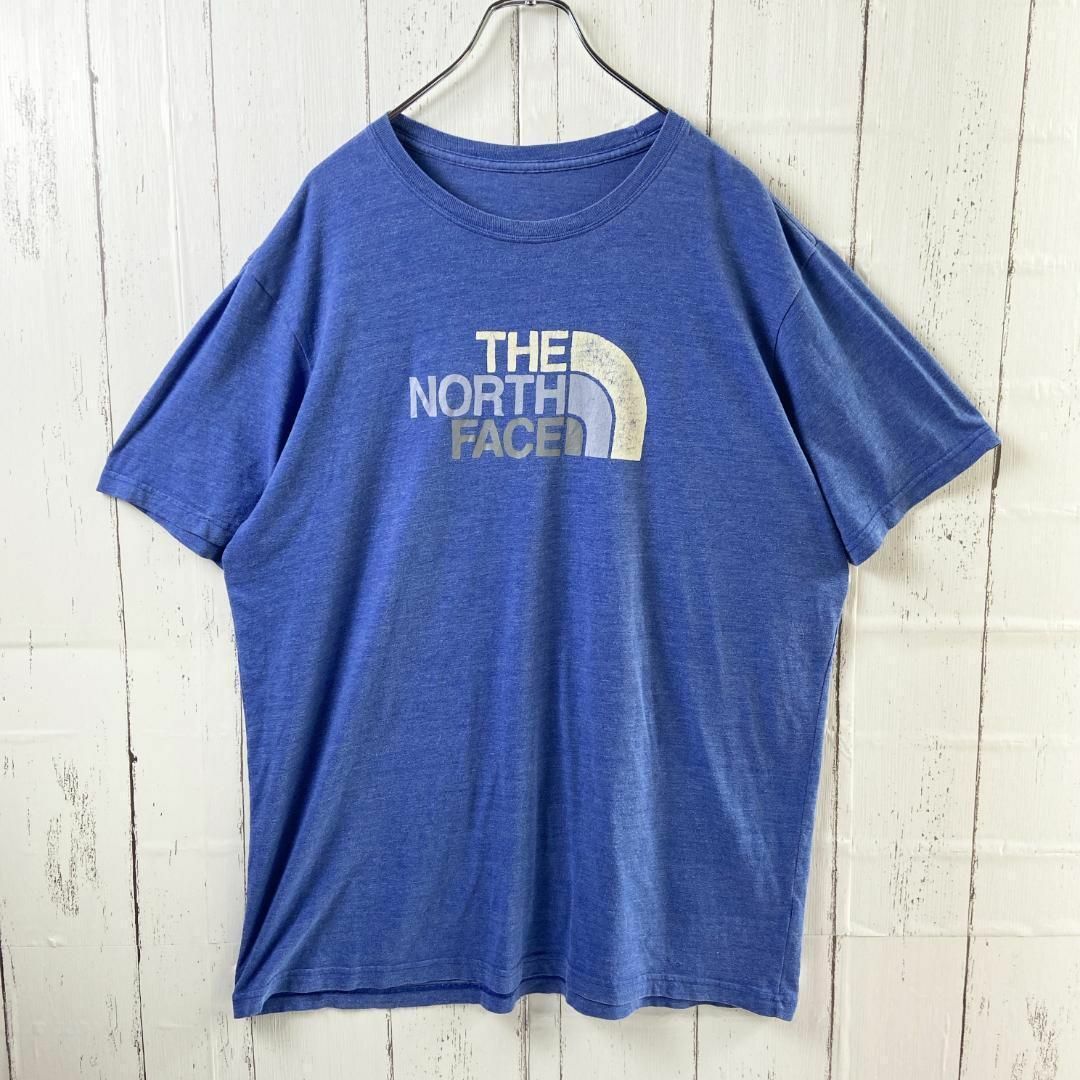 THE NORTH FACE(ザノースフェイス)のノース フェイス ビッグロゴ Tシャツ ゆるだぼ 90s 古着 ブルー XL メンズのトップス(Tシャツ/カットソー(半袖/袖なし))の商品写真