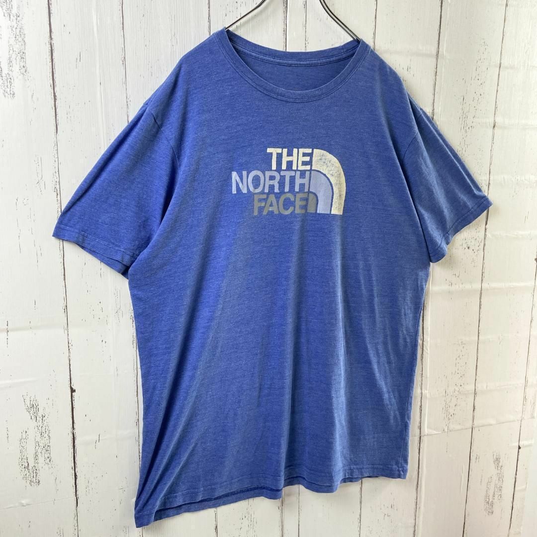 THE NORTH FACE(ザノースフェイス)のノース フェイス ビッグロゴ Tシャツ ゆるだぼ 90s 古着 ブルー XL メンズのトップス(Tシャツ/カットソー(半袖/袖なし))の商品写真