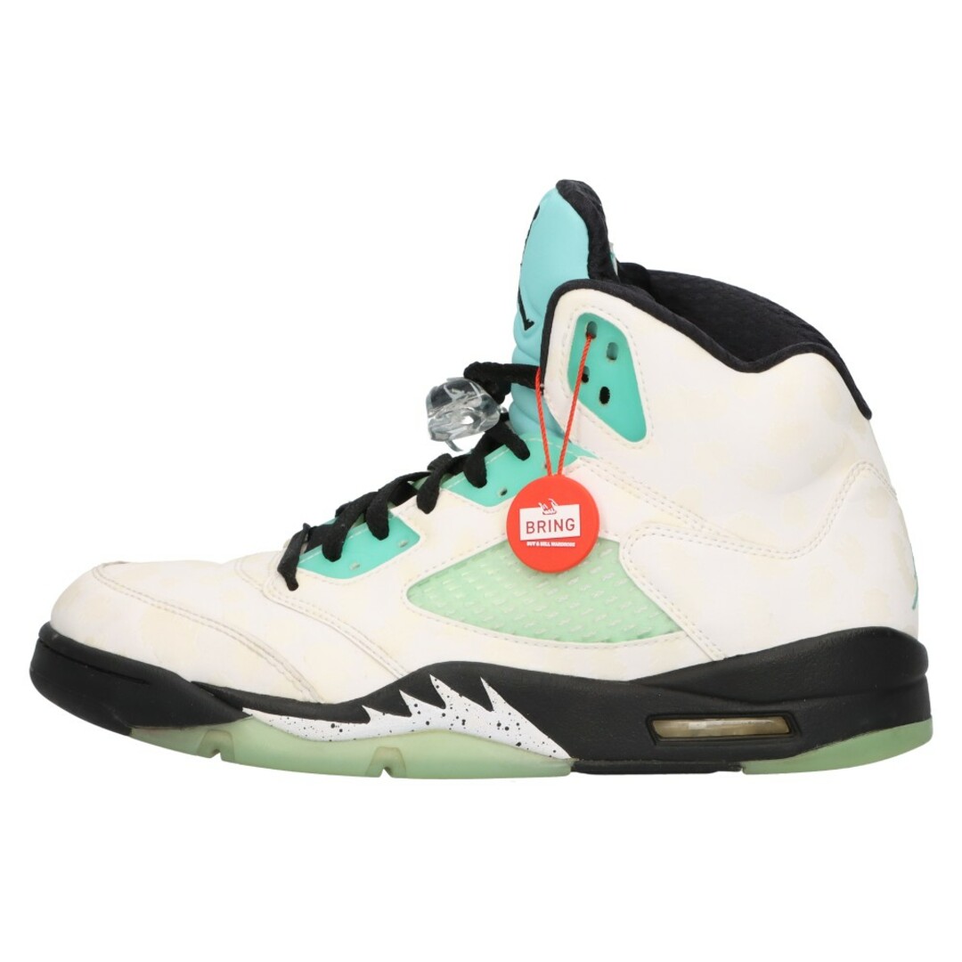 NIKE(ナイキ)のNIKE ナイキ AIR JORDAN 5 RETRO SNGL DY CN2932-100 エアジョーダン5 レトロ アイランドグリーン ハイカットスニーカー ホワイト/ブルー US8.5/26.5cm メンズの靴/シューズ(スニーカー)の商品写真