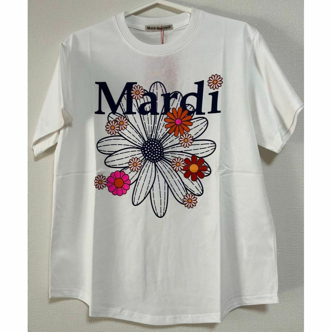 韓国　Mardi Tシャツ マルディメクルディ　ホワイトネイビー　人気 レディースのトップス(Tシャツ(半袖/袖なし))の商品写真