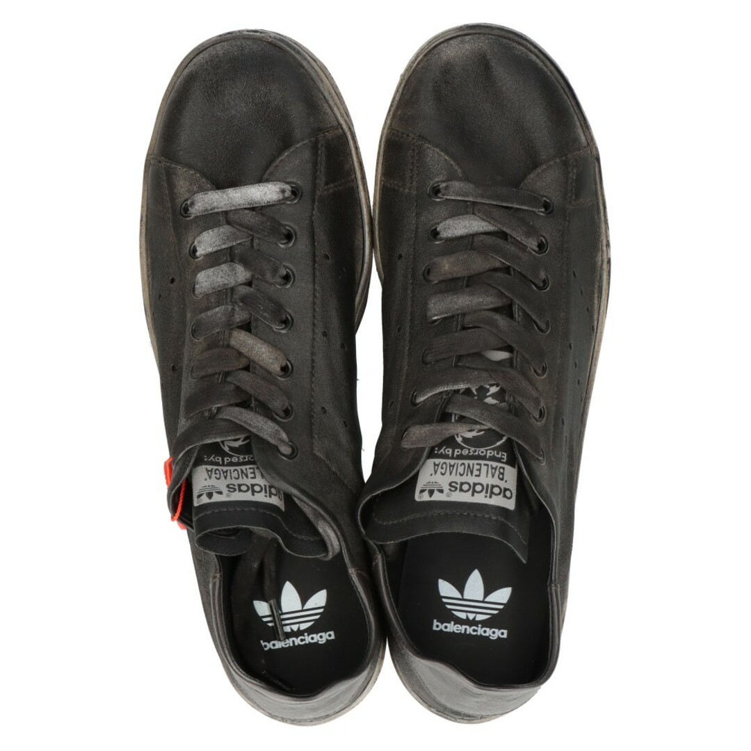 Balenciaga(バレンシアガ)のBALENCIAGA バレンシアガ ×adidas Stan Smith HP6780 アディダス スタンスミス ユーズド加工 レザーローカットスニーカー ブラック US9/27.5cm メンズの靴/シューズ(スニーカー)の商品写真