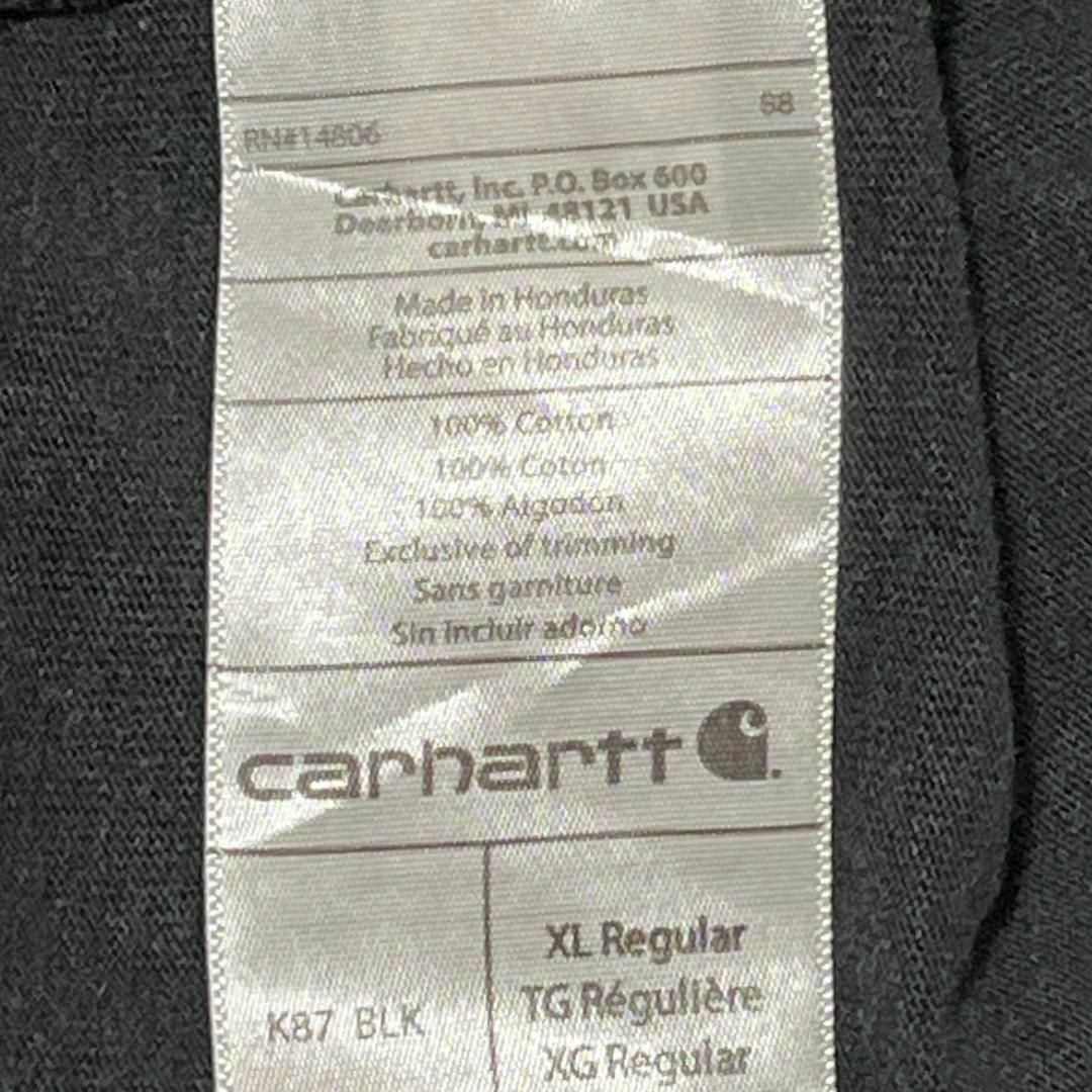 carhartt(カーハート)のカーハート 半袖Tシャツ ロゴパッチ 胸ポケット ブラック US古着 e92 メンズのトップス(Tシャツ/カットソー(半袖/袖なし))の商品写真