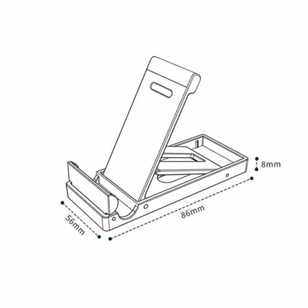 ✨新品未使用✨　折り畳み式　角度調整　スマホスタンド　ブラック スマホ/家電/カメラのスマホアクセサリー(その他)の商品写真