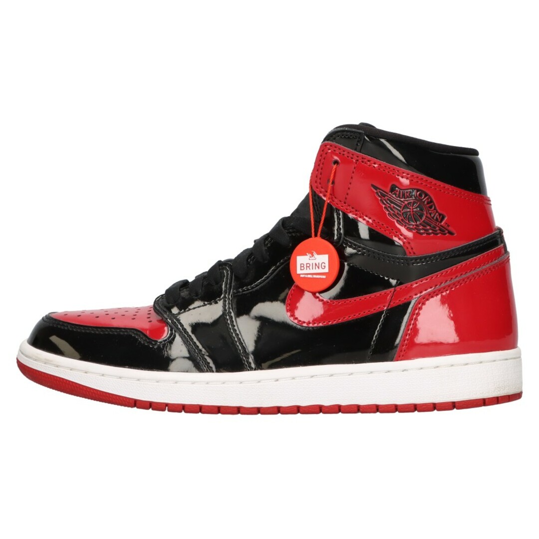 NIKE(ナイキ)のNIKE ナイキ AIR JORDAN 1 RETRO HIGH OG BRED PATENT 555088-063 エアジョーダン1レトロハイ ブレッド パテント ハイカットスニーカー ブラック/レッド US9.5/27.5cm メンズの靴/シューズ(スニーカー)の商品写真