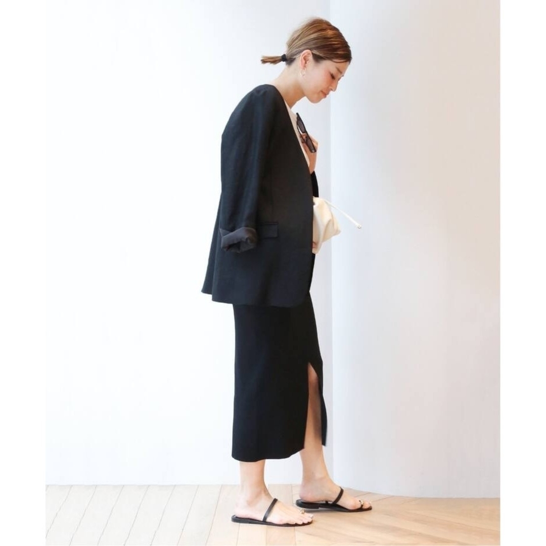 DEUXIEME CLASSE(ドゥーズィエムクラス)のLinen Collarless ブレザー レディースのジャケット/アウター(ノーカラージャケット)の商品写真