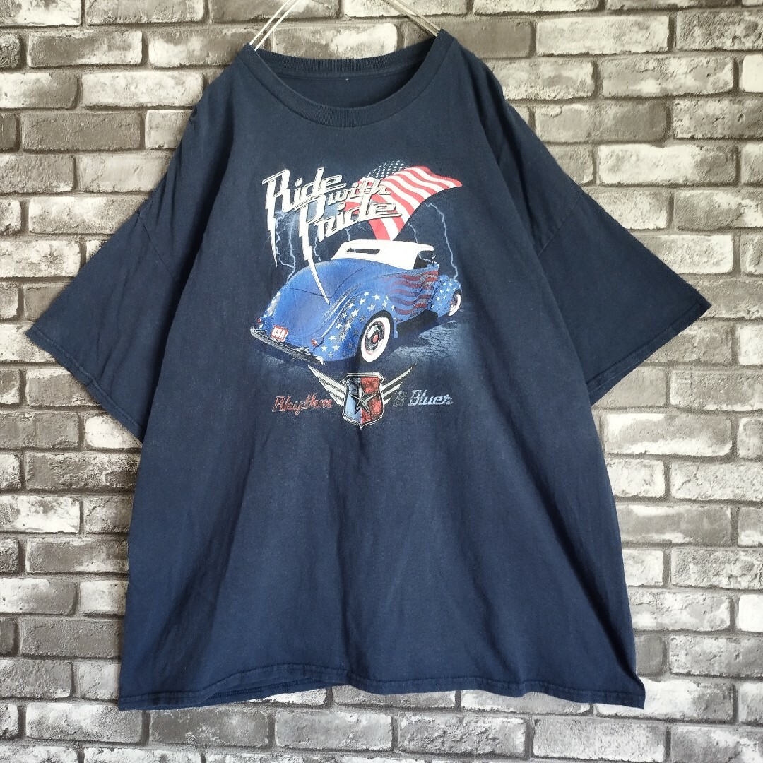 超オーバーサイズライドプライドtシャツTシャツローライダーteeカーレース星条旗 メンズのトップス(Tシャツ/カットソー(半袖/袖なし))の商品写真