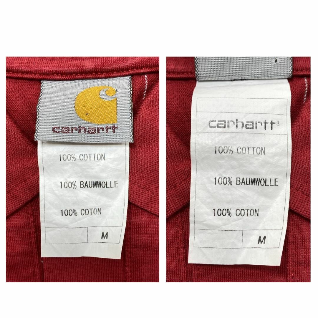 carhartt(カーハート)のCarhartt カーハート ストライプ柄 半袖 コットン シャツ 古着 M 赤 メンズのトップス(シャツ)の商品写真