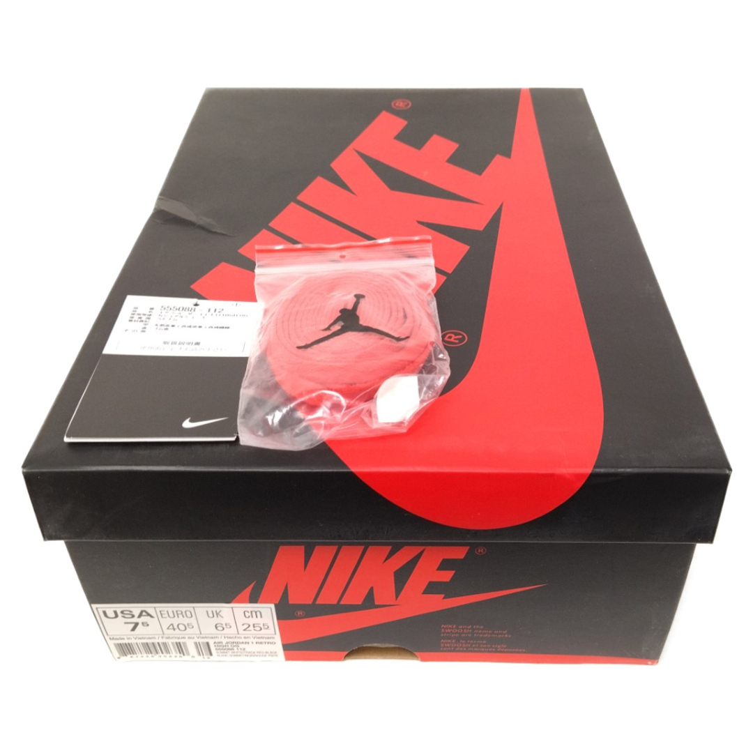 NIKE(ナイキ)のNIKE ナイキ AIR JORDAN1 RETRO HIGH OG TRACK RED 555088-112 エアジョーダン1 ハイカットスニーカー トラック レッド レッド/ホワイト 25.5cm メンズの靴/シューズ(スニーカー)の商品写真