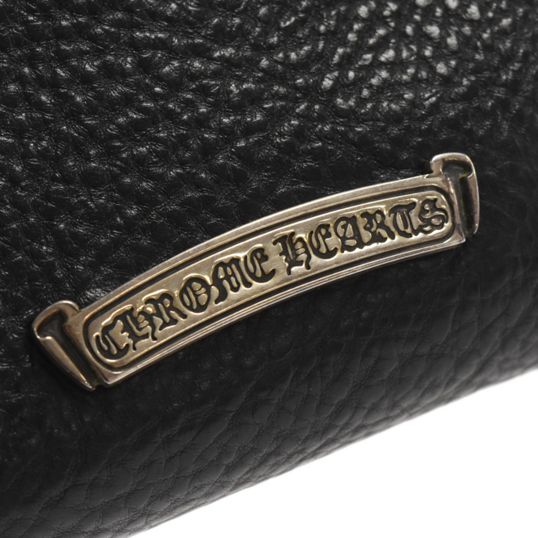 Chrome Hearts(クロムハーツ)のCHROME HEARTS クロムハーツ WAVE MINI/ウェーブミニ クロスボールボタンレザーウォレット財布 ブラック メンズのファッション小物(折り財布)の商品写真