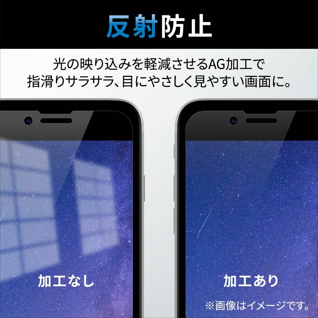 【色:1)フィルム単体_スタイル:1)ブルーライトカット無し】エレコム iPho スマホ/家電/カメラのスマホアクセサリー(その他)の商品写真