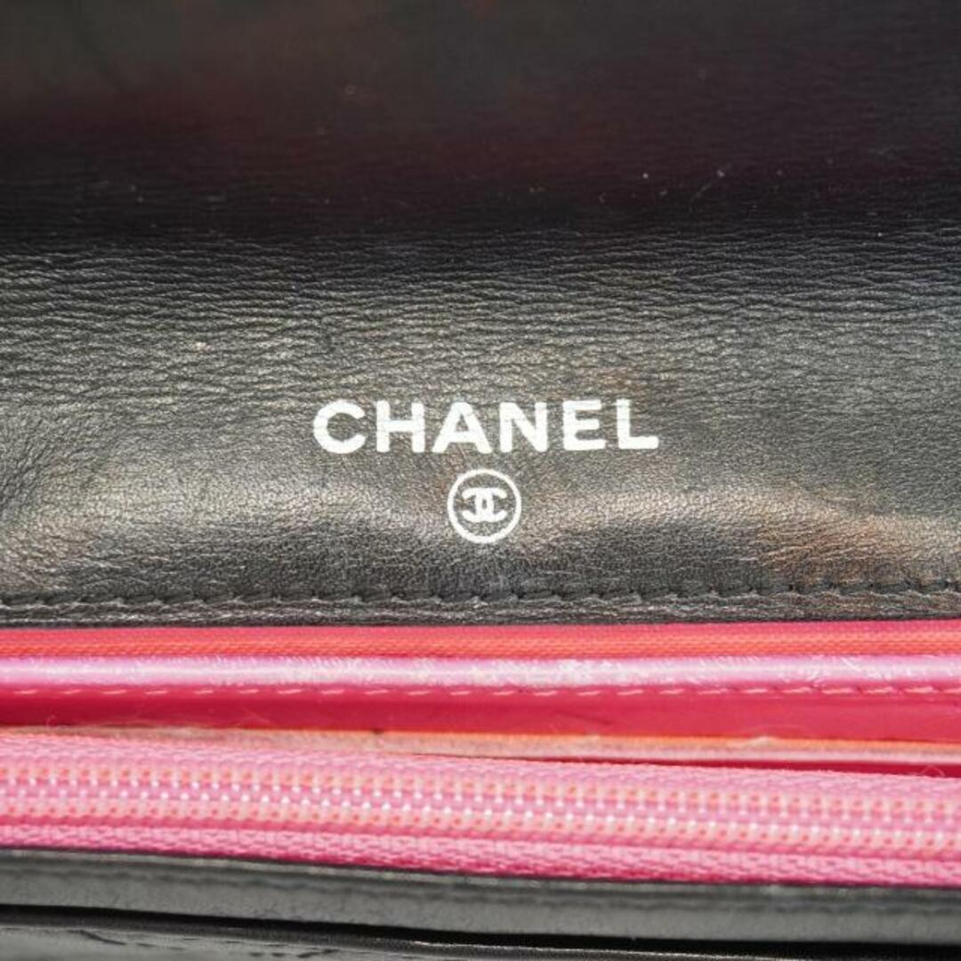 CHANEL(シャネル)の【4ib1819】シャネル 財布/カンボン/ラムスキン/ブラック/ホワイト/ピンク/シルバー金具 【中古】 レディース レディースのファッション小物(財布)の商品写真