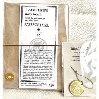 スターバックス　トラベラーズノート　キャメル　パスポートサイズ　ブラスタグ