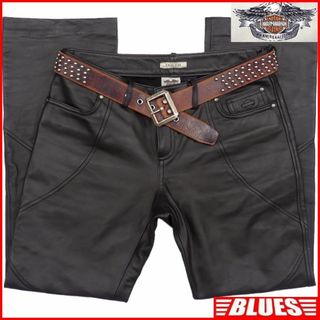 ハーレーダビッドソン(Harley Davidson)のHARLEY DAVIDSON ハーレーダビッドソン レザーパンツ 黒NS261(装備/装具)