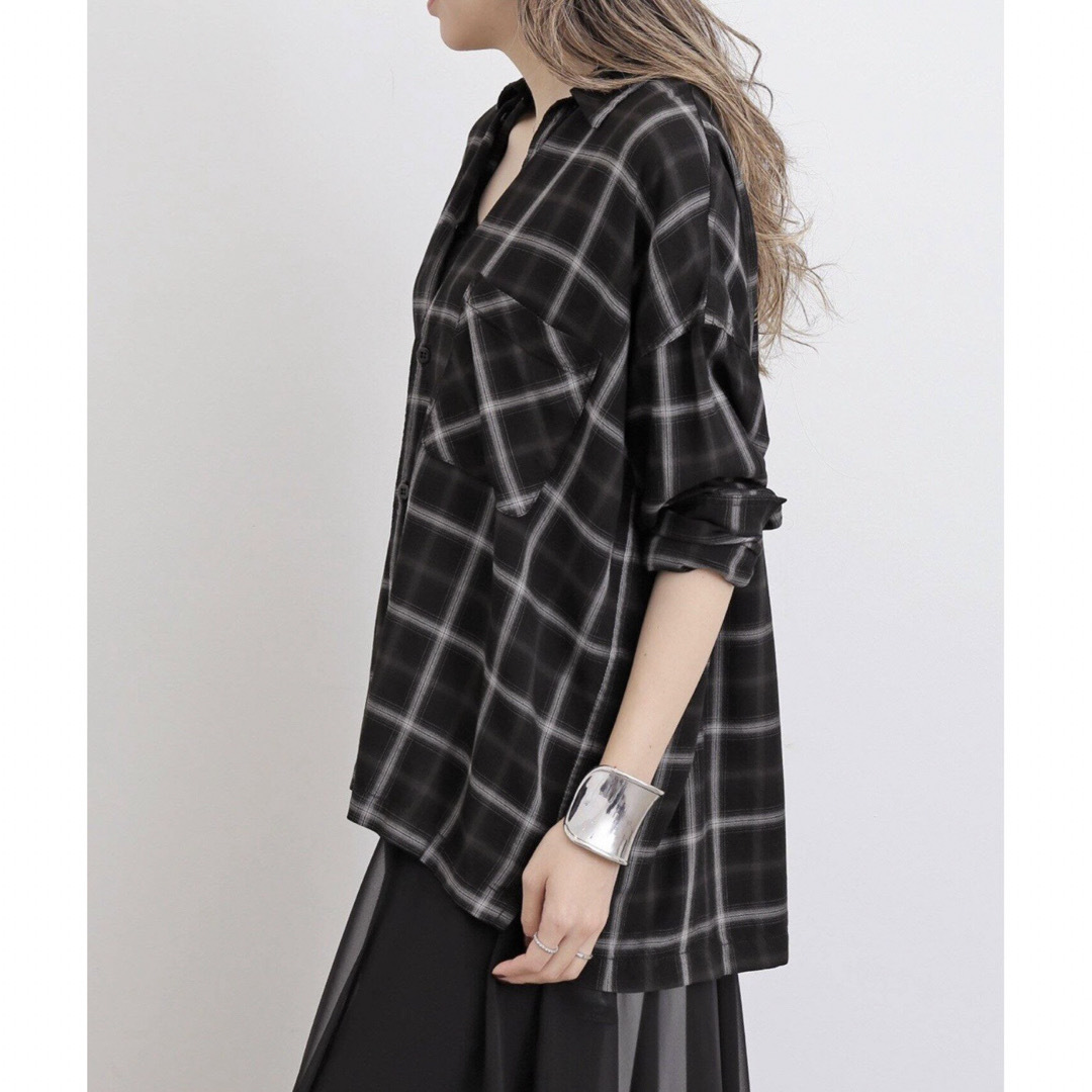 L'Appartement DEUXIEME CLASSE(アパルトモンドゥーズィエムクラス)の新品＊L'Appartement レミレリーフCHECK 2 WAY SHIRT レディースのトップス(シャツ/ブラウス(長袖/七分))の商品写真