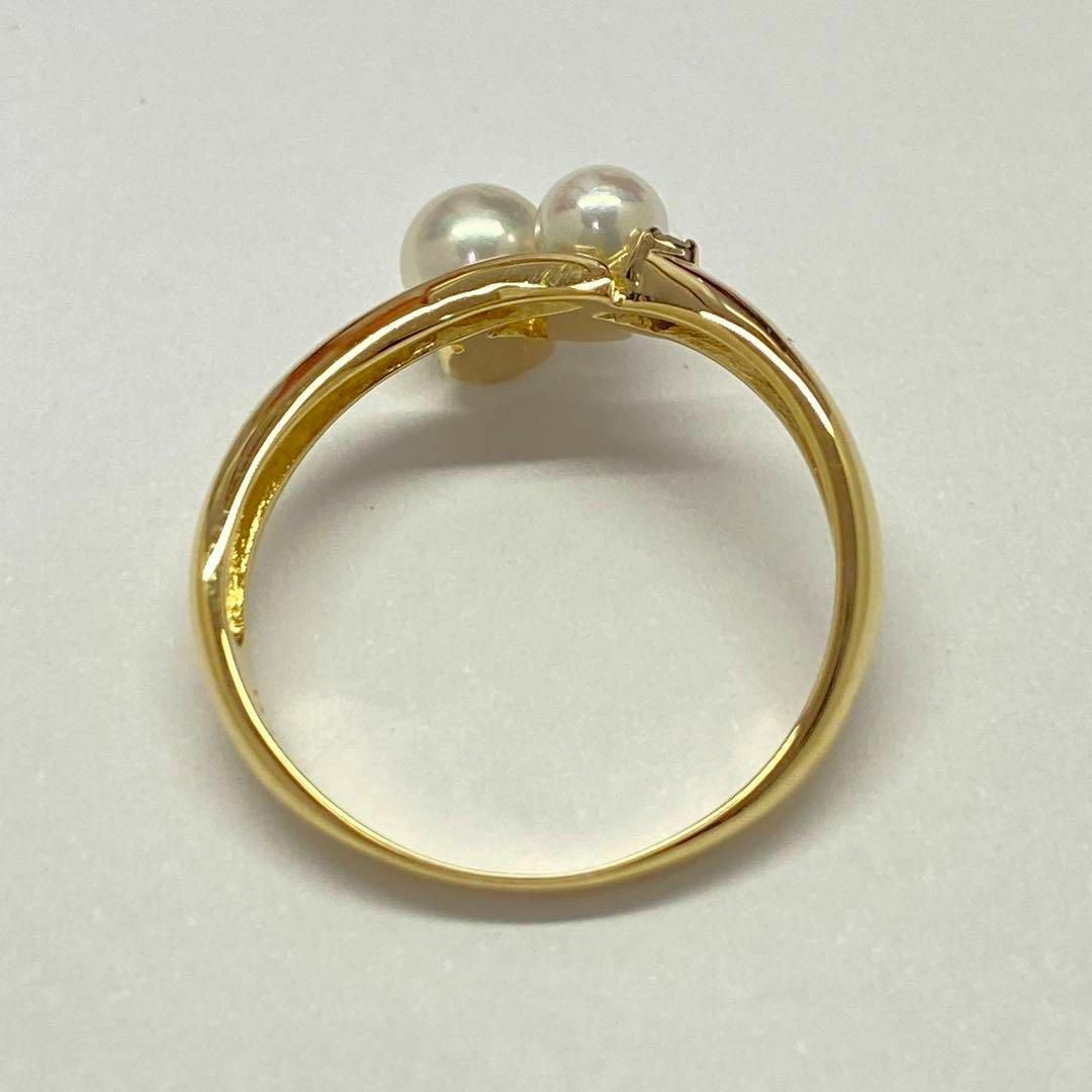 K18イエローゴールド　あこや真珠リング　2.4g　アコヤパール　本真珠 レディースのアクセサリー(リング(指輪))の商品写真