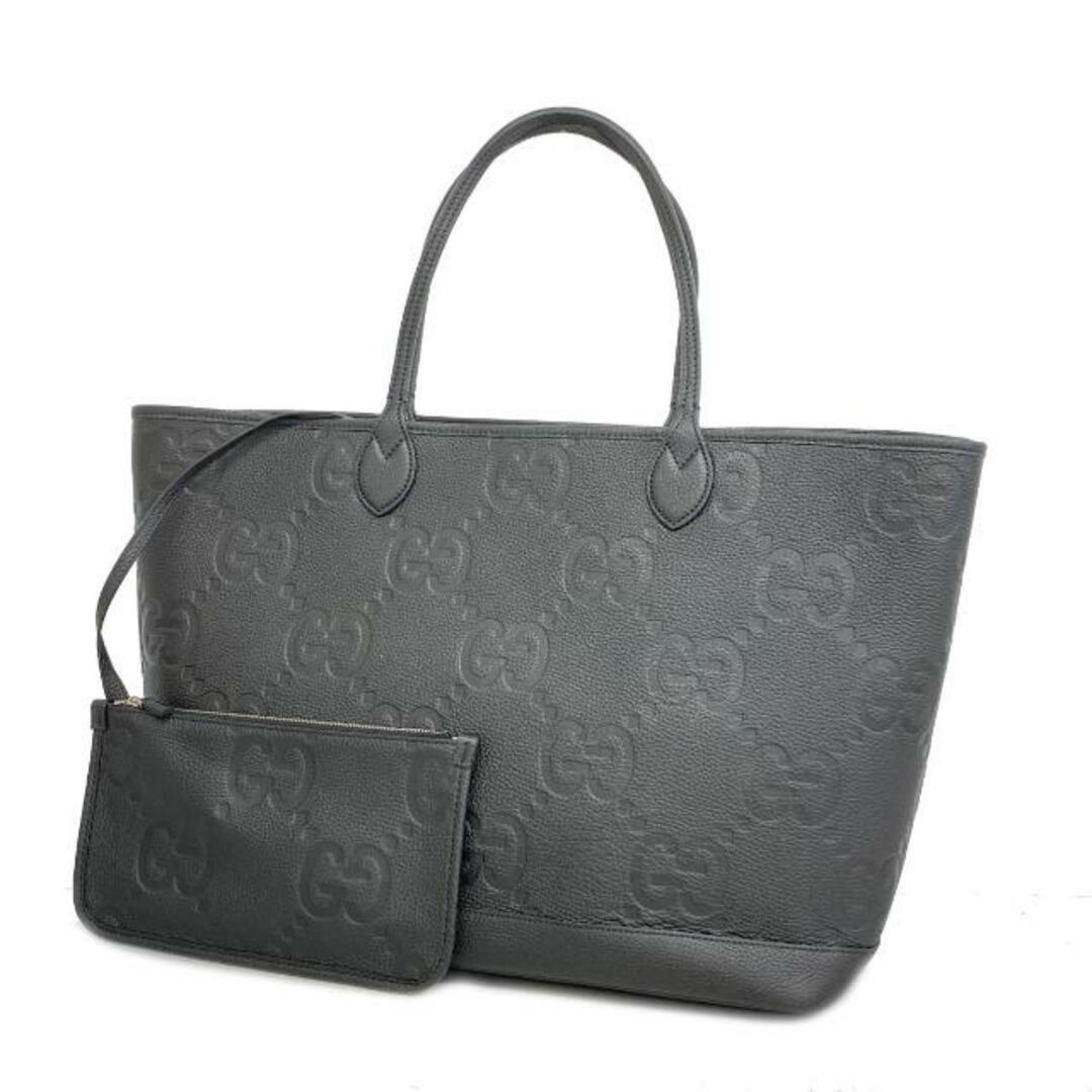 Gucci(グッチ)の【4ib1891】グッチ トートバッグ/ジャンボGG/726755/レザー/ブラック/シルバー金具 【中古】 レディース レディースのバッグ(トートバッグ)の商品写真