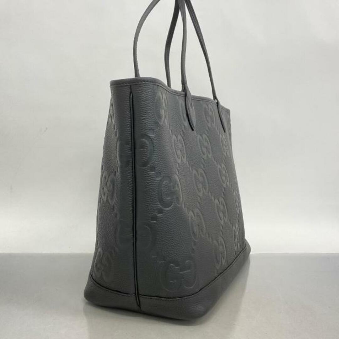 Gucci(グッチ)の【4ib1891】グッチ トートバッグ/ジャンボGG/726755/レザー/ブラック/シルバー金具 【中古】 レディース レディースのバッグ(トートバッグ)の商品写真