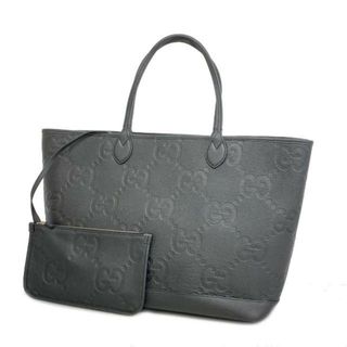 グッチ(Gucci)の【4ib1891】グッチ トートバッグ/ジャンボGG/726755/レザー/ブラック/シルバー金具 【中古】 レディース(トートバッグ)