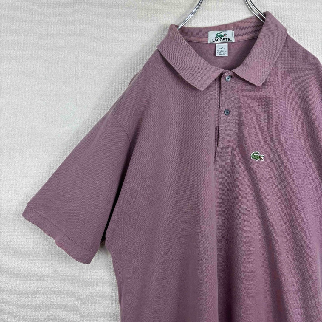 LACOSTE(ラコステ)のラコステ　LACOSTE ポロシャツ　L USA製　ピンク　古着　大きい メンズのトップス(ポロシャツ)の商品写真