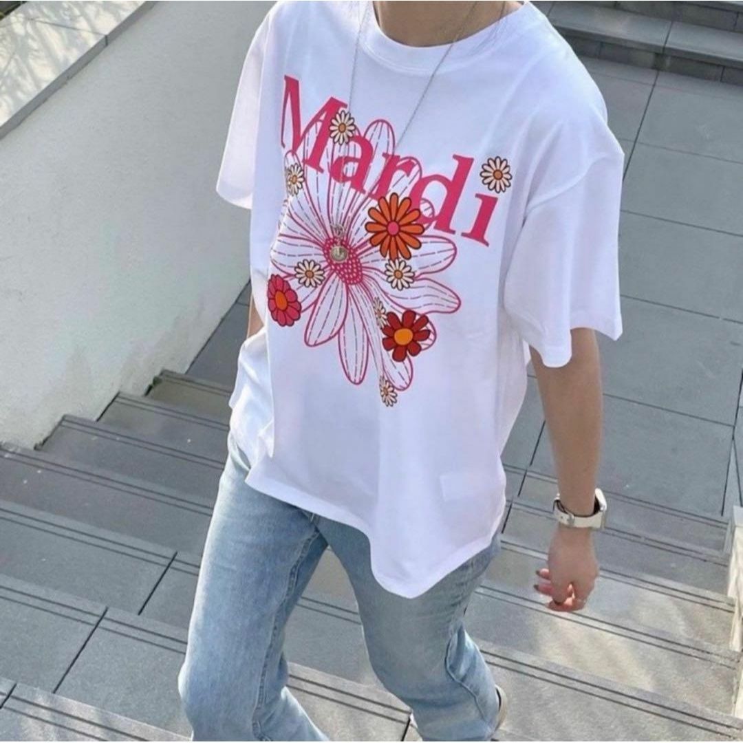 韓国 Mardiマルディメクルディ Tシャツ　ホワイトピンク　AA 人気 レディースのトップス(Tシャツ(半袖/袖なし))の商品写真